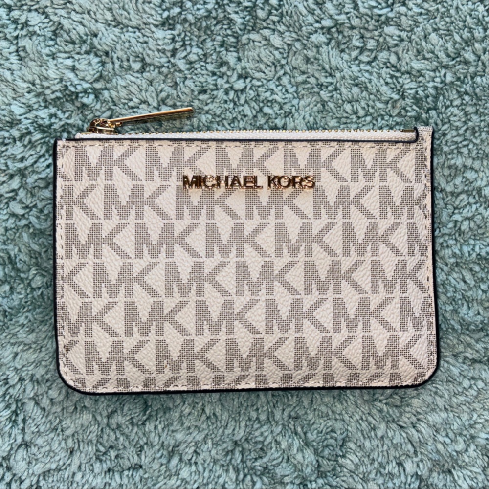Michael Kors Cream and Gold Logo Pouch